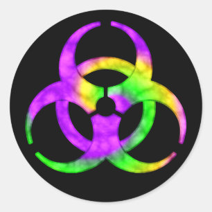 Rond Sticker Symbole Biodanger Spiral Acide