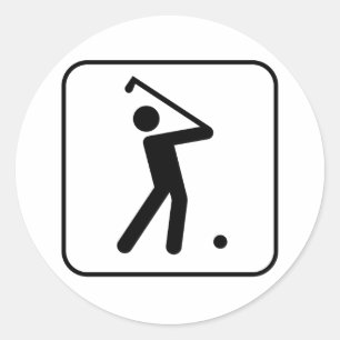 Rond Sticker Symbole de Golf