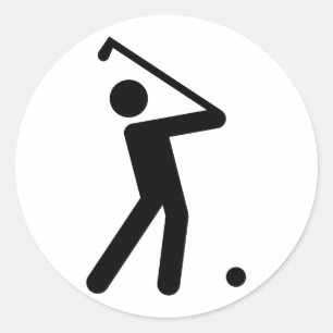 Rond Sticker Symbole de Golf