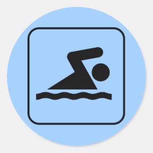 Rond Sticker Symbole de natation