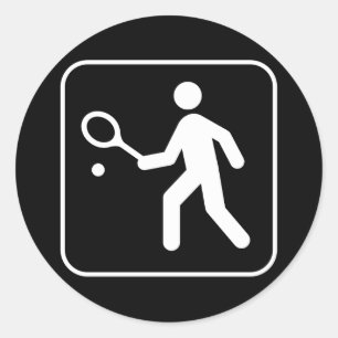 Rond Sticker Symbole de Tennis