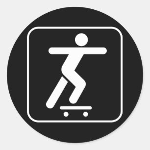 Rond Sticker Symbole Skateboard