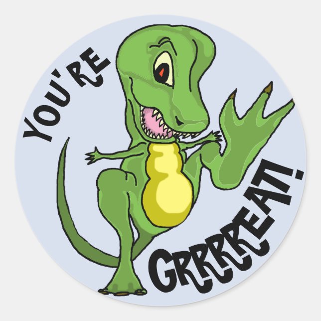 Rond Sticker T-Rex Classic Round (Devant)