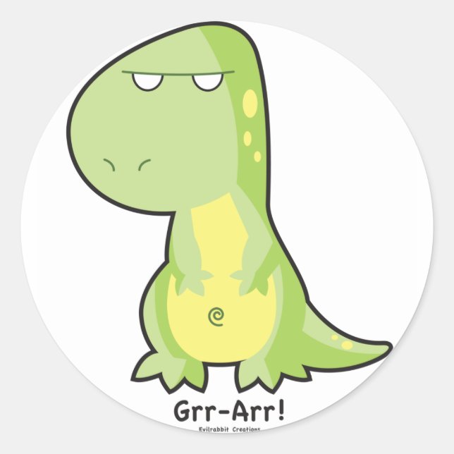 Rond Sticker T-Rex Grr Arr (Devant)