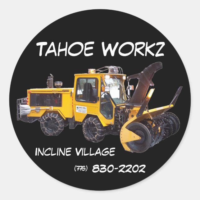 Rond Sticker Tahoe Workz llc Snow Removal Services (Devant)