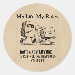 Rond Sticker technique drôle de motivation personnalisé