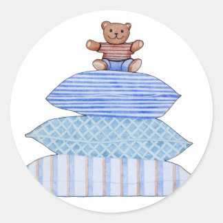 Rond Sticker Teddy Bear sur coussins