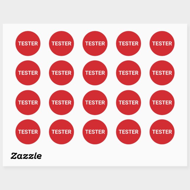 Rond Sticker Tester - Re Avec Libellé Blanc (Feuille)