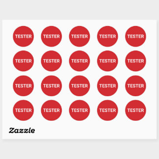 Rond Sticker Tester - Re Avec Libellé Blanc