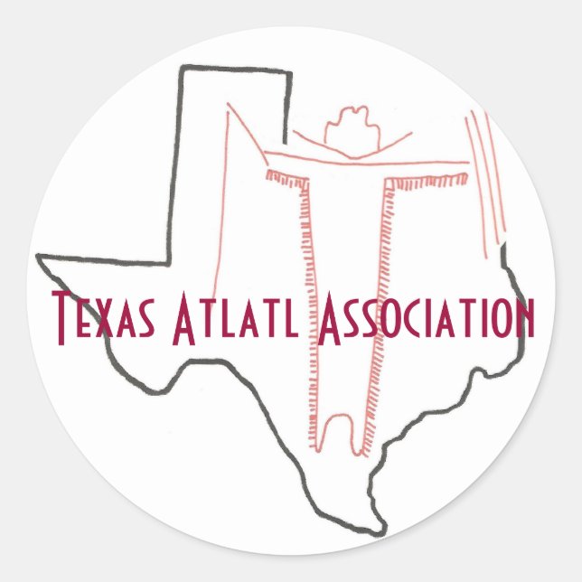 Rond Sticker Texas Atlatl Association (Devant)