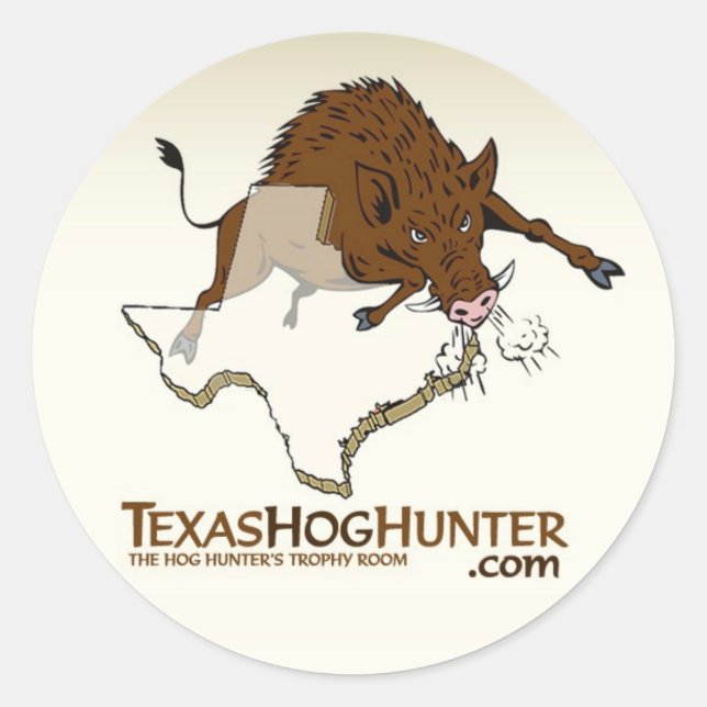 Rond Sticker TexasHogHunter.com (Devant)