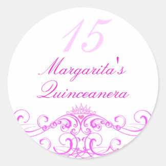 Rond Sticker Tiara Quinceanera