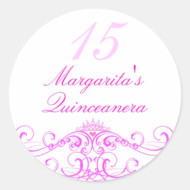 Rond Sticker Tiara Quinceanera (Devant)