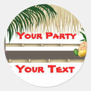 Rond Sticker Tiki Hut Party Tropical 2