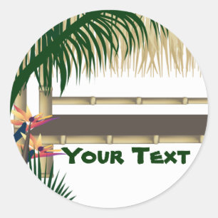 Rond Sticker Tiki Hut Party Tropical Luau 2