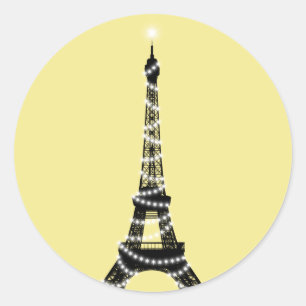 Rond Sticker Tour Eiffel clair Twinkle - jaune