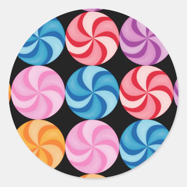 Rond Sticker tourbillonnant pour bonbons (Devant)