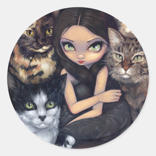 Rond Sticker "Tout sur les chats" (Devant)