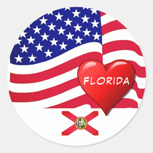 Rond Sticker Travel Florida Love (Devant)