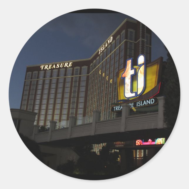 Rond sticker Treasure Island Las Vegas (Devant)
