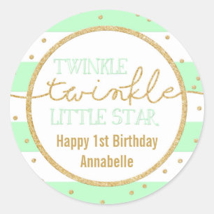 Rond Sticker Twinkle Mint et Gold Anniversaire
