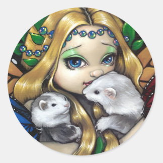 Rond Sticker "Two Fae Ferrets"