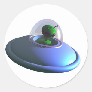 Rond Sticker UFO Cute Lil