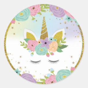 Rond Sticker Unicorn