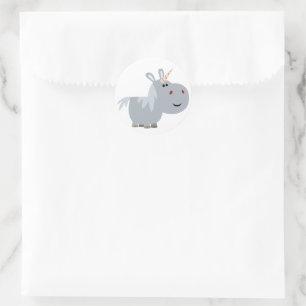Rond Sticker Unicorn Carton Inscrutable