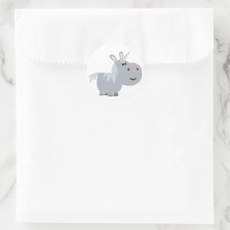 Rond Sticker Unicorn Carton Inscrutable