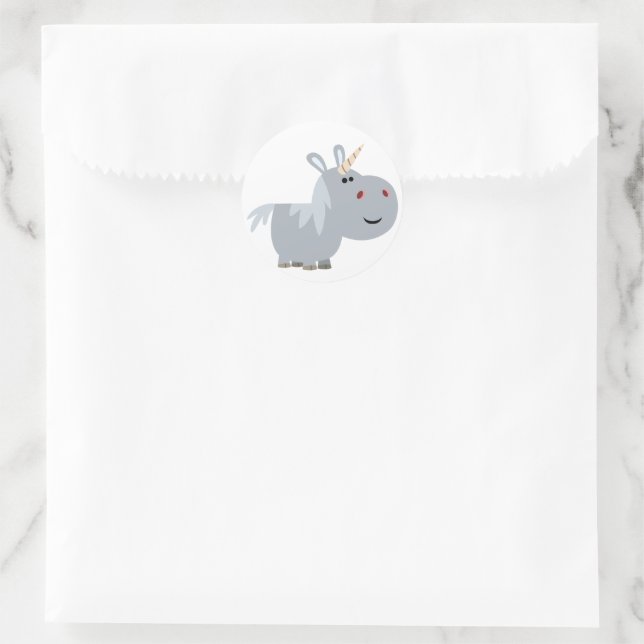 Rond Sticker Unicorn Carton Inscrutable (Sac)