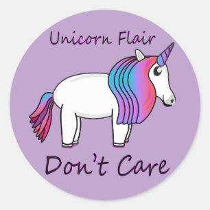 Rond Sticker Unicorn Flair s'en fiche