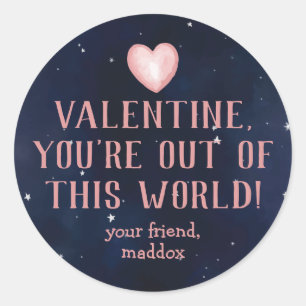 Rond Sticker Valentine hors du monde