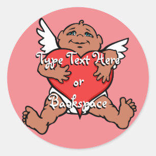 Rond Sticker Valentine's Cupid Sticker Personnaliser