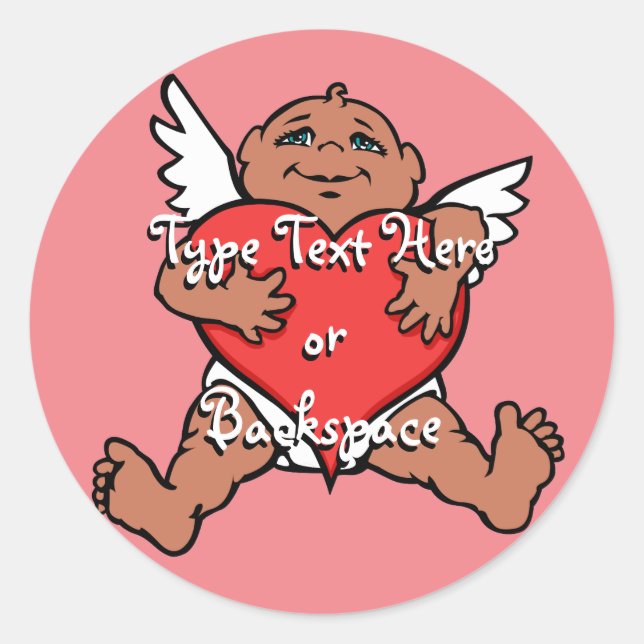 Rond Sticker Valentine's Cupid Sticker Personnaliser (Devant)