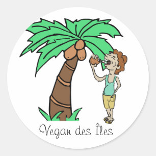 Rond Sticker Vegan des îles