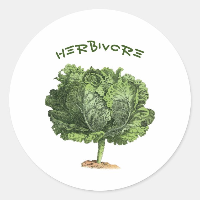 Rond Sticker végétarien Herbivore (Devant)