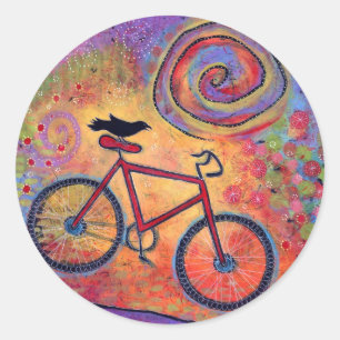 Rond Sticker Vélo et Corbeau - Juste à Ride et Voler