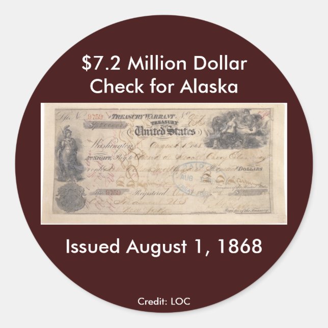 Rond Sticker / Vérifier pour l'Alaska (Devant)