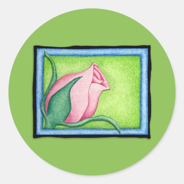 Rond Sticker vert rose (Devant)