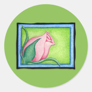 Rond Sticker vert Rose