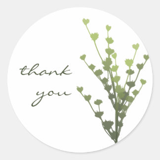 Rond Sticker vert simple - Merci