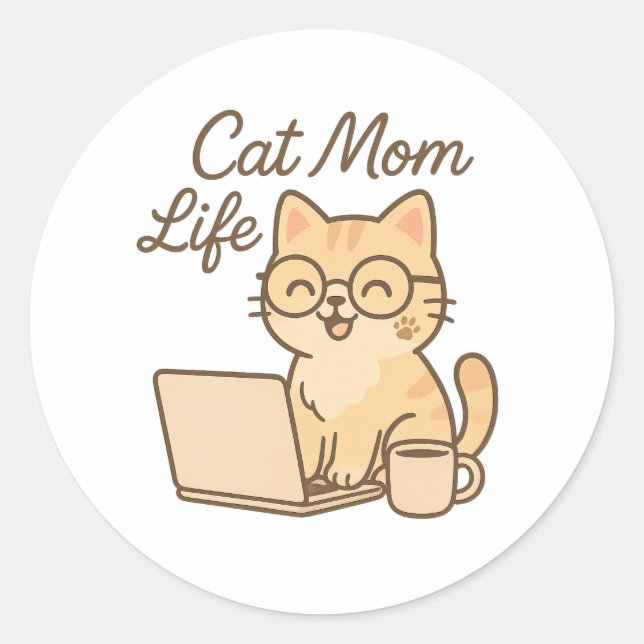 Rond Sticker Vie Maman Chat (Devant)