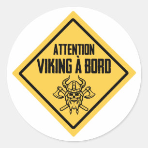 Rond Sticker Viking à bord