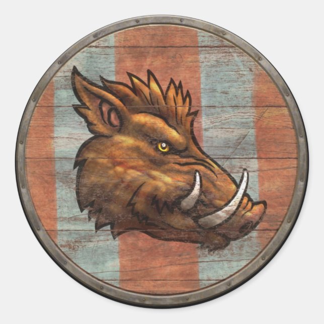 Rond Sticker Viking Shield - Boar (Devant)