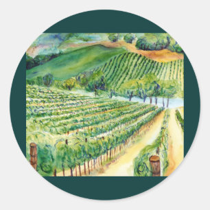 Rond Sticker Vineyard de Californie