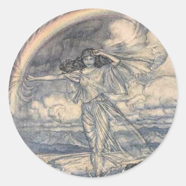 Rond Sticker vintage Arthur Rackham Fairy Round (Devant)