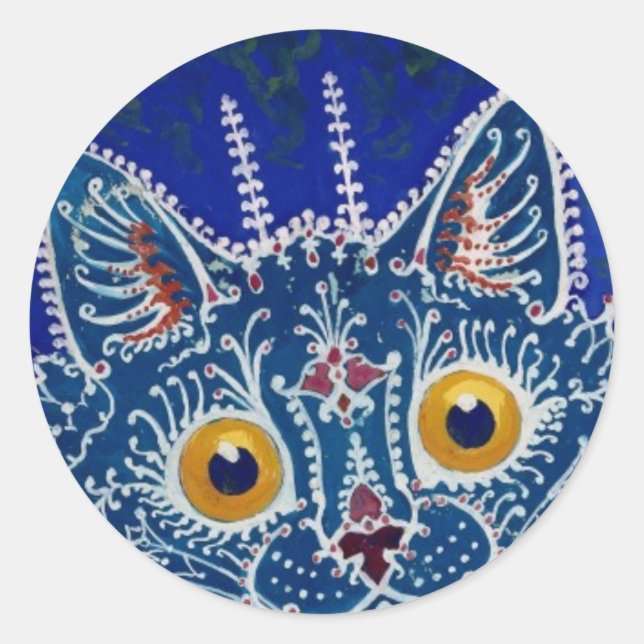 Rond Sticker vintage Blue Cat (Devant)