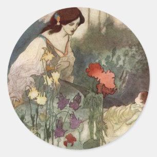 Rond Sticker vintage Charles Robinson Mother and Child