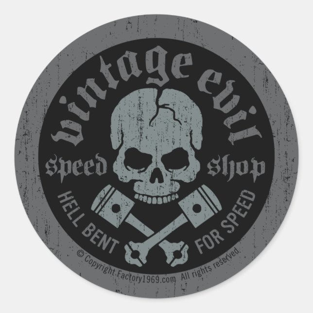 Rond Sticker vintage Evil VE014 Classic Round (Devant)